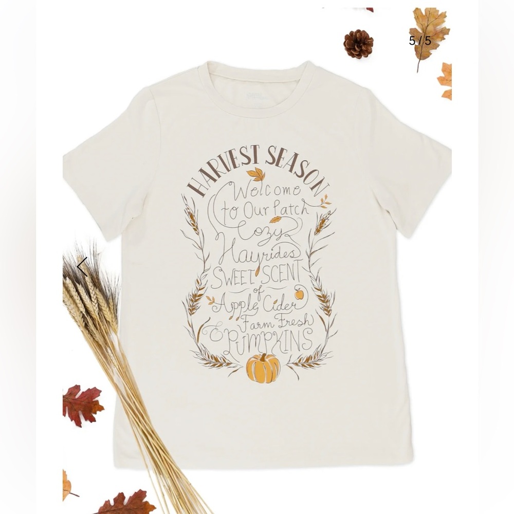 NWT Grace & Lace Girlfriend Fit Graphic SS Tee - Harvest Season Grace and Lace